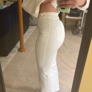 INC International Concepts Flare High Rise White Pants